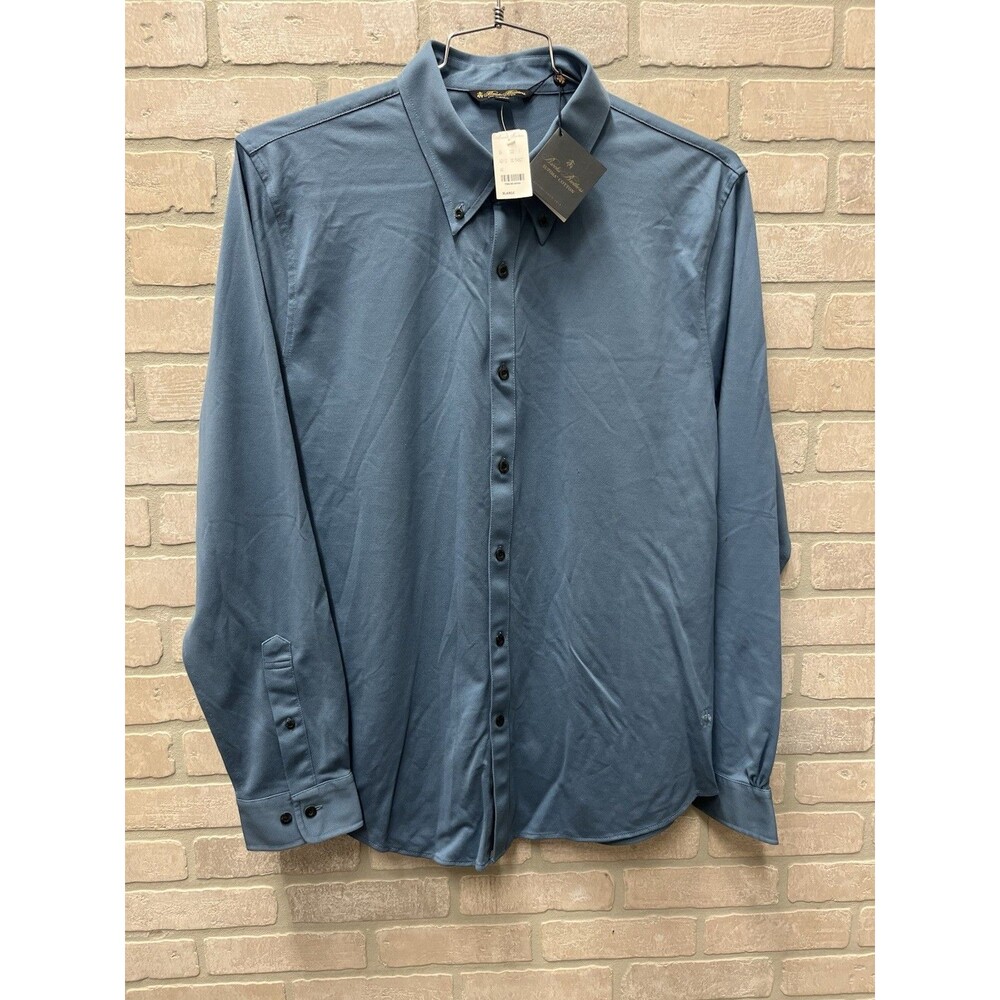 Brooks Brothers long sleeve button down men’s shirt Sz XL Supima Cotton Blue NWT